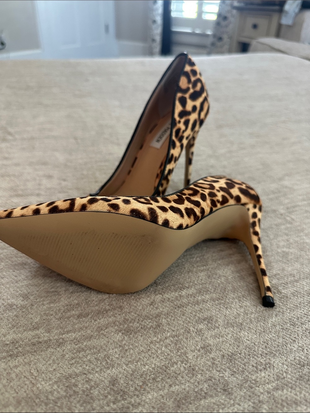 Steve Madden Leopard-Print Pointed Toe Stilettos - Black & Tan - Picture 2 of 2